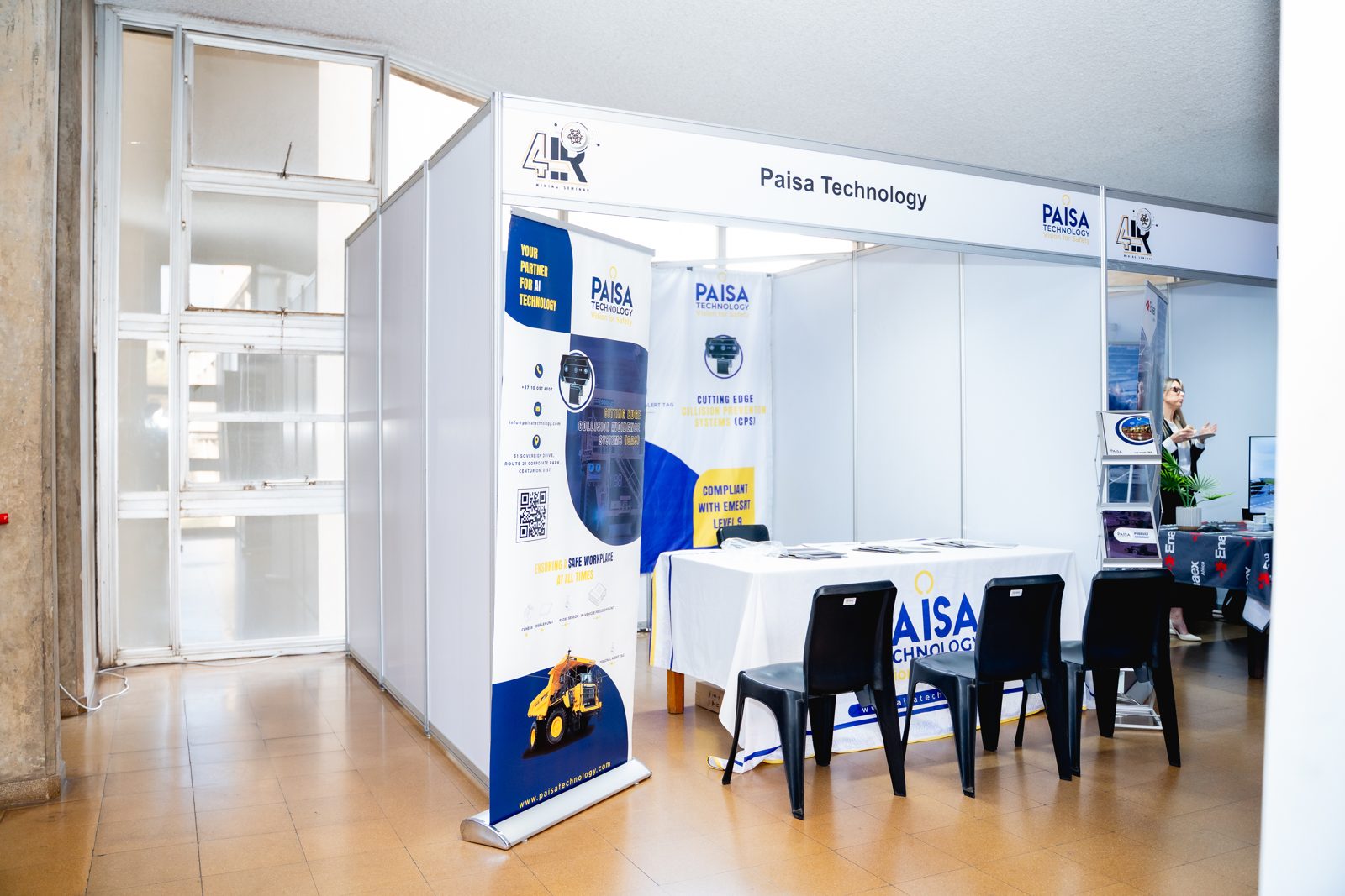 A branded technology exhibition stand at the venue