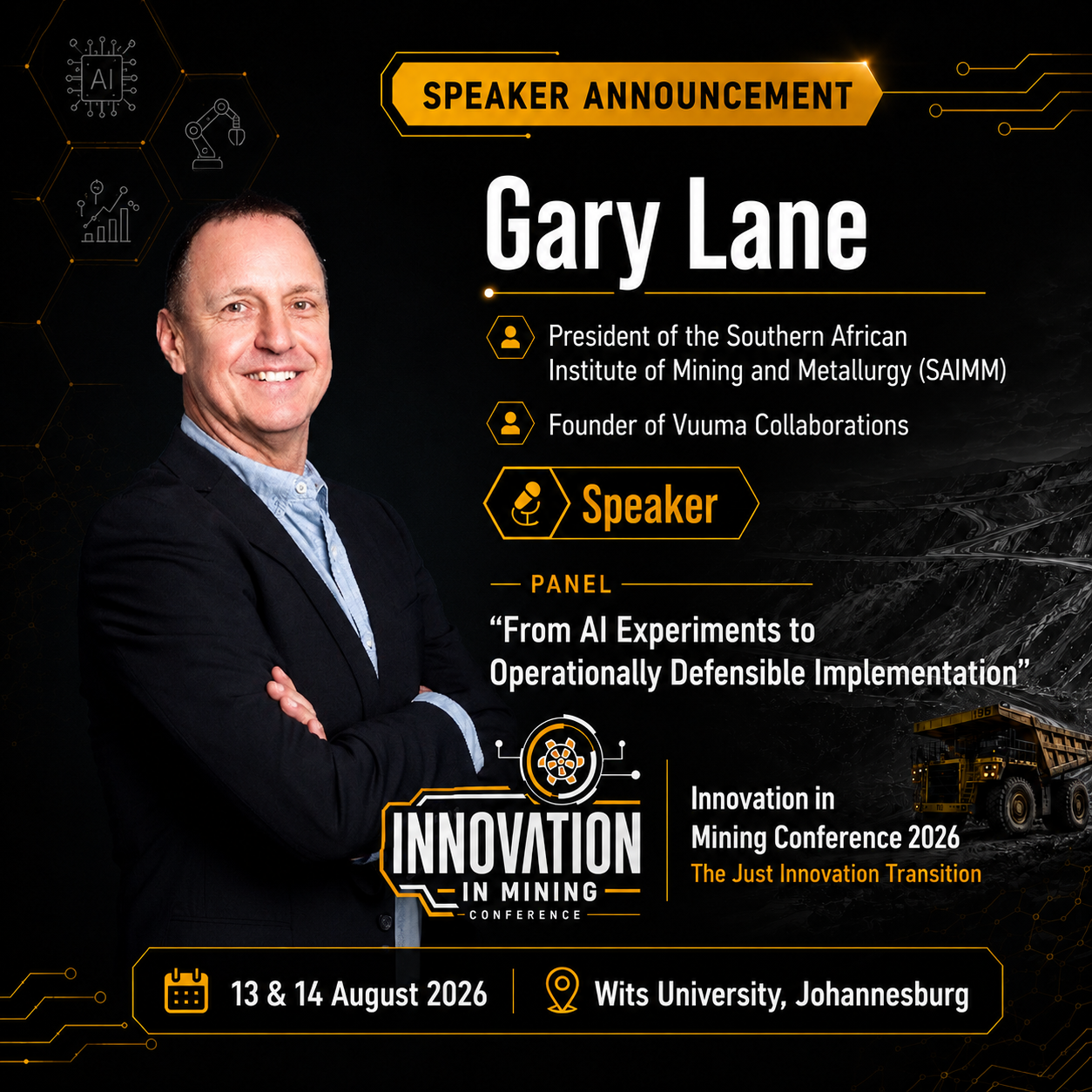 Gary Lane, President, SAIMM · Founder, Vuuma Collaborations